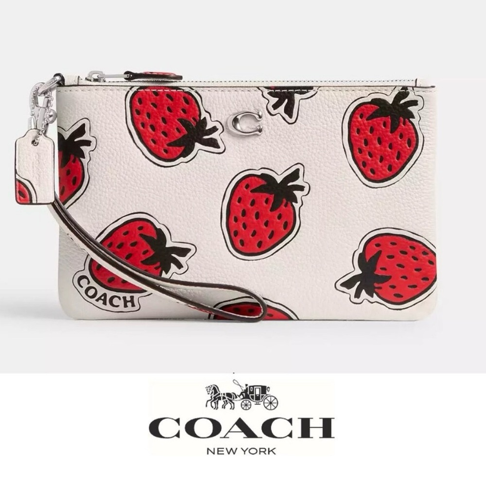 Coach Wristlet with Strawberry Print